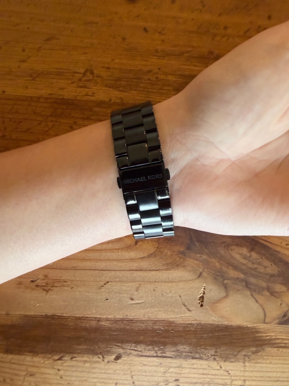 Michael Kors Black and Gold Accent Bracelet Watch - Picture 3 of 5